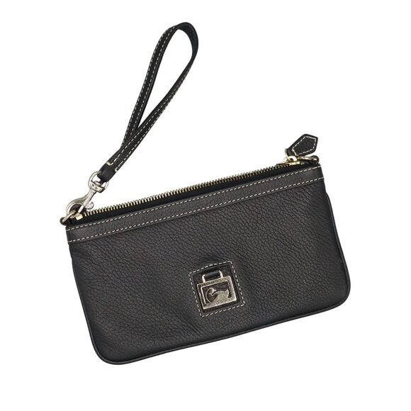 Dooney & Bourke Leather Wristlet Wallet Black Classic Timeless Capsule Going Out - Picture 1 of 14